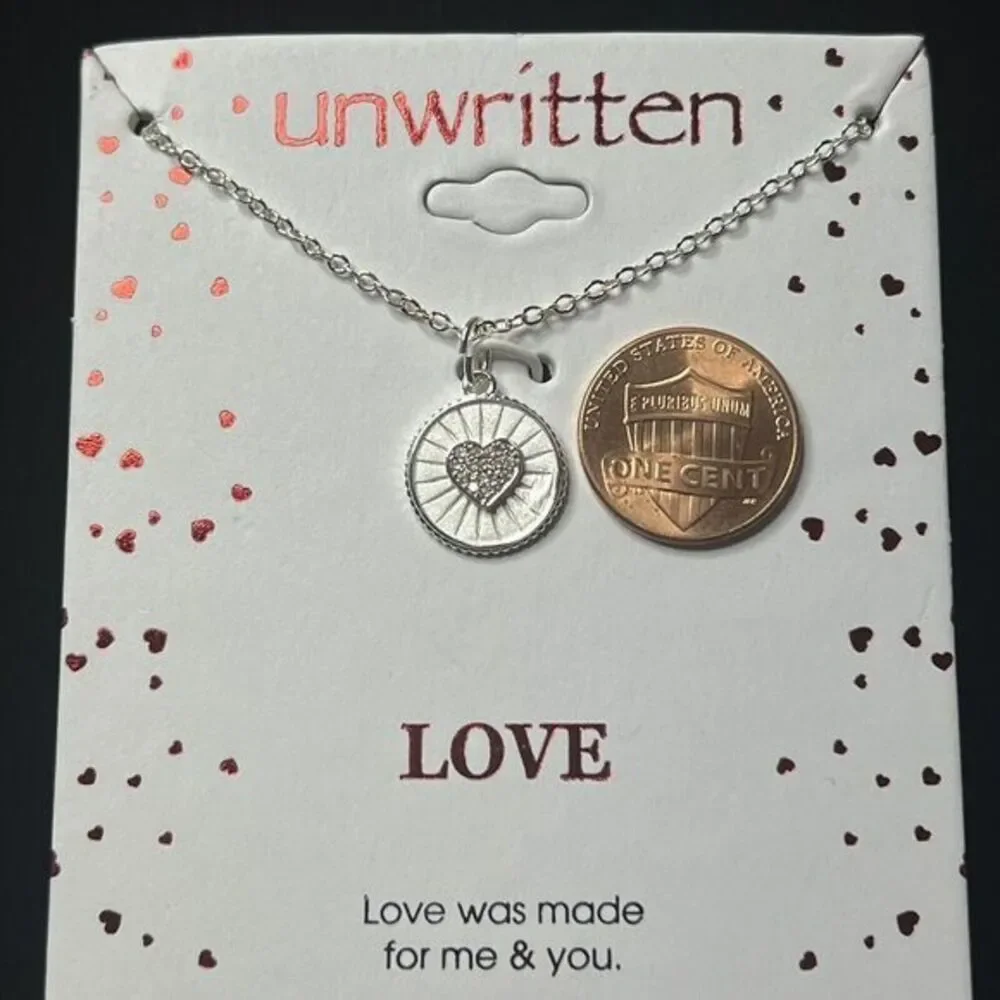 UNWRITTEN‎ LOVE Fine Silver Plated Chain Necklace 16